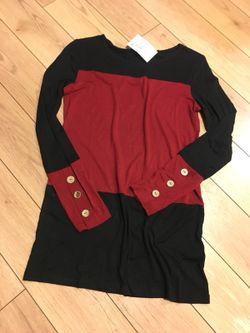 Red and black tunic