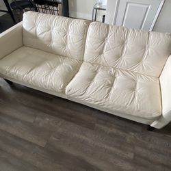 Used White Leather Couch From Macys