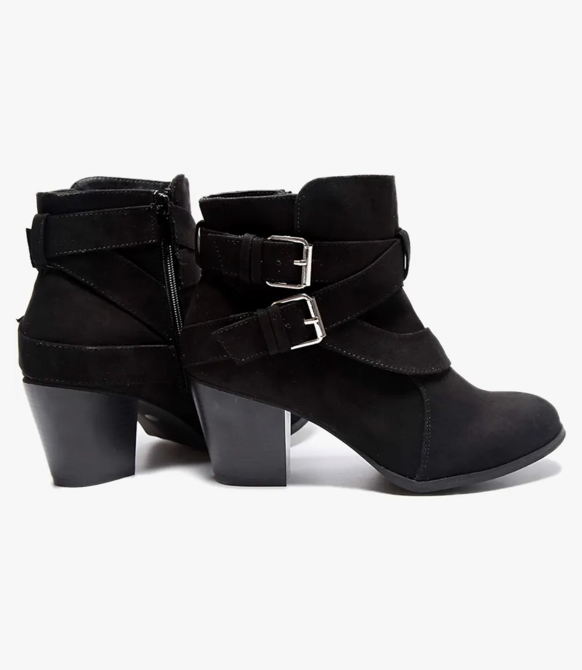 Black Faux Suede Ankle Boots Extra Wide Woman’s Size 9