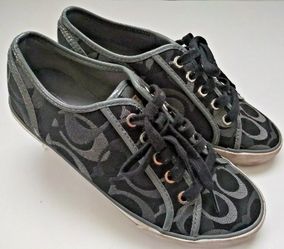 Coach Dee Black And Silver Sneakers Women's Size 6.5