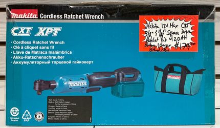Makita 12V Max CXT 3/8” & 1/4” Square Drive Ratchet Kit W/ 2.0AH Battery & Charger Brand New