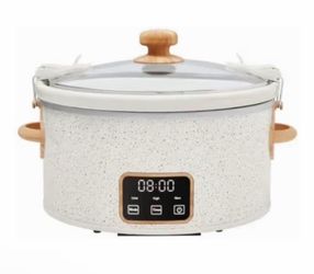6 Qt Digital Slow Cooker Programmable Crock Pot Touchscreen Locking Lid White
