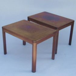 Danish Vejle Stole Mobelfabrik Mid Century Modern Pair of Sofa Side Tables
