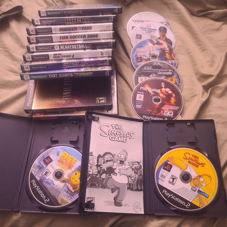 Ps2 Games Lot, Simpsons, Battlefield, Final Fantasy 12
