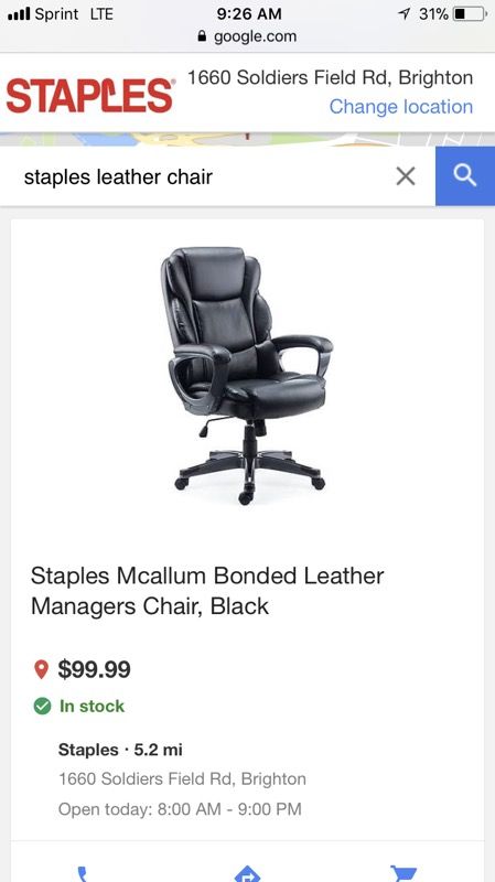 Staples Mcallum Bonded Leather Managers Chair, Black