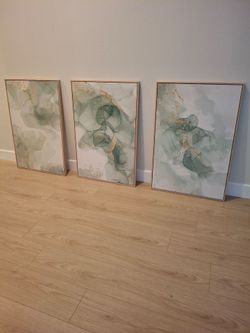 3 brand New framed paintings 24"inch by 36"inch