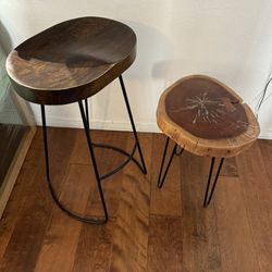 Wooden Night Stand & Bar Stool