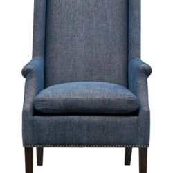 Blue Tweed Wingback Chair