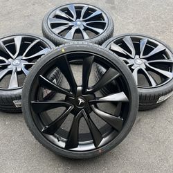 20” Tesla Model 3 sport Performance factory Tesla wheels and tires satin black new 2018-2025