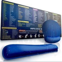 3 Piece Excel Cheat Shortcuts Mouse Sheet Desk Keyboard Pad