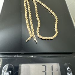 14k Gold Rope Chain 31 Grams