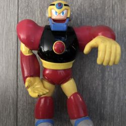 1994 Megaman 5" Gutsman Action Figure Complete Capcom Bandai $28