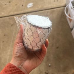 Candle Holder Beige , Silver