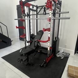 Smith Machine 200 | Adjustable Bench | 245lb Cast Iron Olympic Weights | 7ft Olympic Bar | Fitness | Gym Equipment | FREE DELIVERY/INSTALLATION 🚚 🛠️