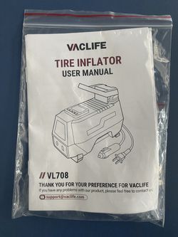 VacLife AC/DC 2-in-1 Tire Inflator - Portable Air Compressor, Air Pump