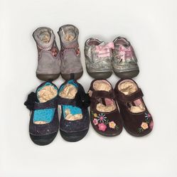 4 Pairs size 4 toddler girl shoes Boot Bundle Variety
