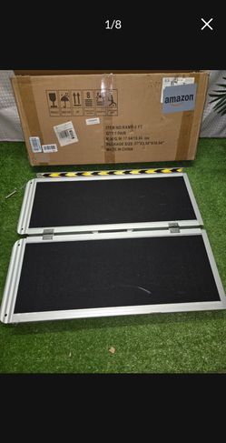 3FT Portable Wheelchair Ramp, Non-Slip Aluminum Ramps for Wheelchairs for Home, Handicap Wheelchair Ramps for Home Steps, Aluminum Loading Dock