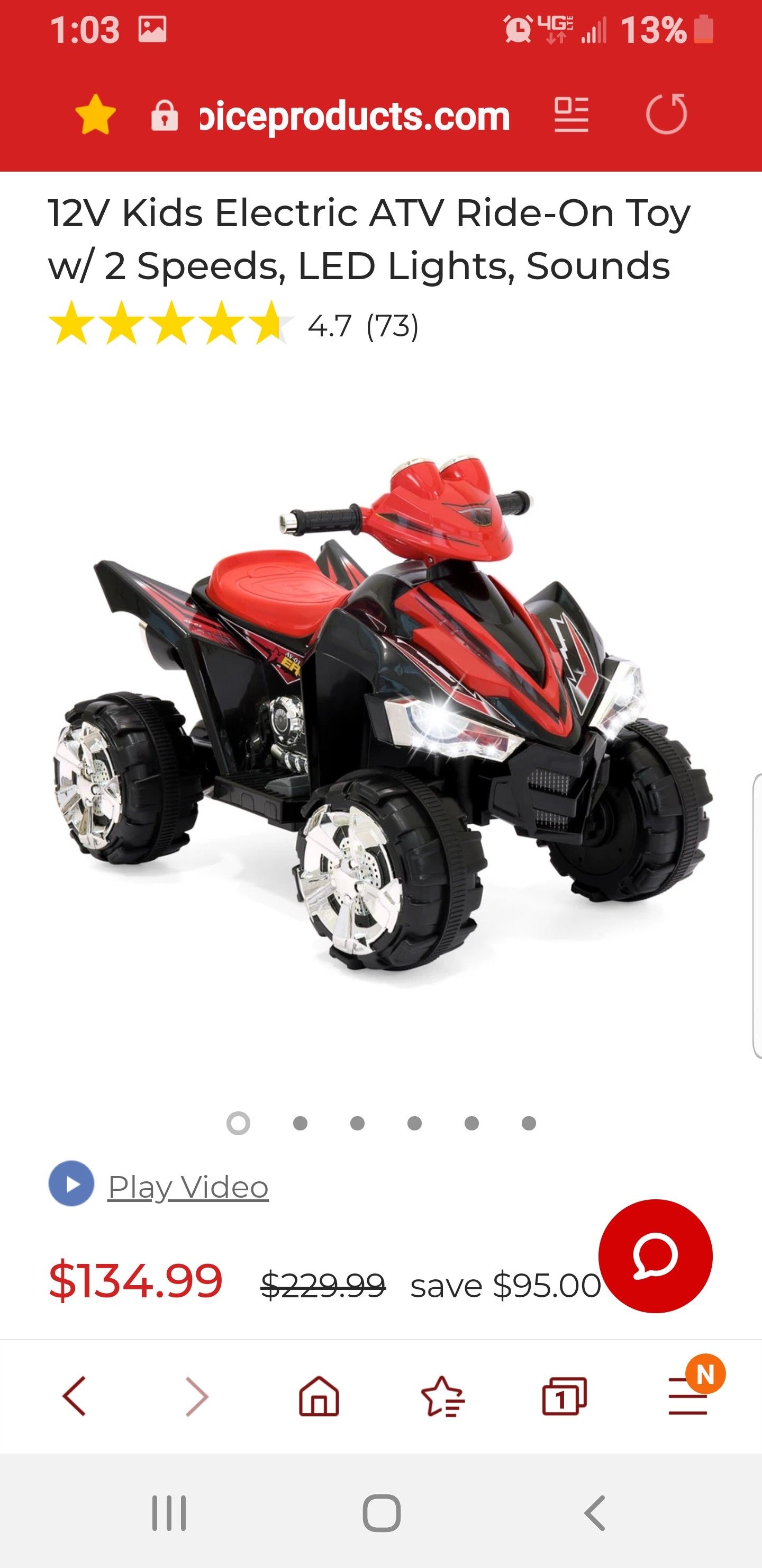 Electric ATV Ride-On Toy w/ 2 Speeds (12v)