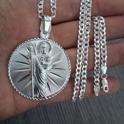 Cadena Y San Judas Plata 925