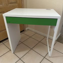 IKEA MICKE White Desk / Green Drawer 