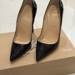 Christian Louboutin Iriza Patent Open-Side Red Sole Pump - New in box $745