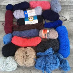 Large Assorted Lot Wool and Possibly Wool Blend Fingering Weight Yarn