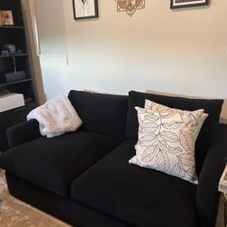 Black Sofa- Crate & Barrel Lounge Deep Apartment Sofa – Like New – $ (Irvine)