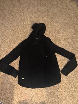 Lauren Ralph Lauren Women's Black Waffle Knit Hooded Pullover Sweater NWT