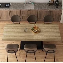 Modern Black Wooden Extendable Dining Table (63”–78.7”)