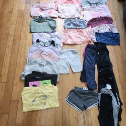 Girls 10/12 14/16 mixed lot blouses long sleeve spandex pants short n long shorts