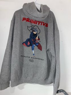 Primitive x Naruto Shippuden Gray Hoodie 2XL 2007 vintage anime