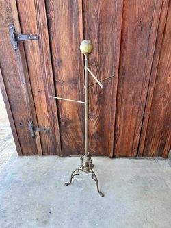 *Vintage Brass Floor-Standing Towel Rack - “1920’s”
