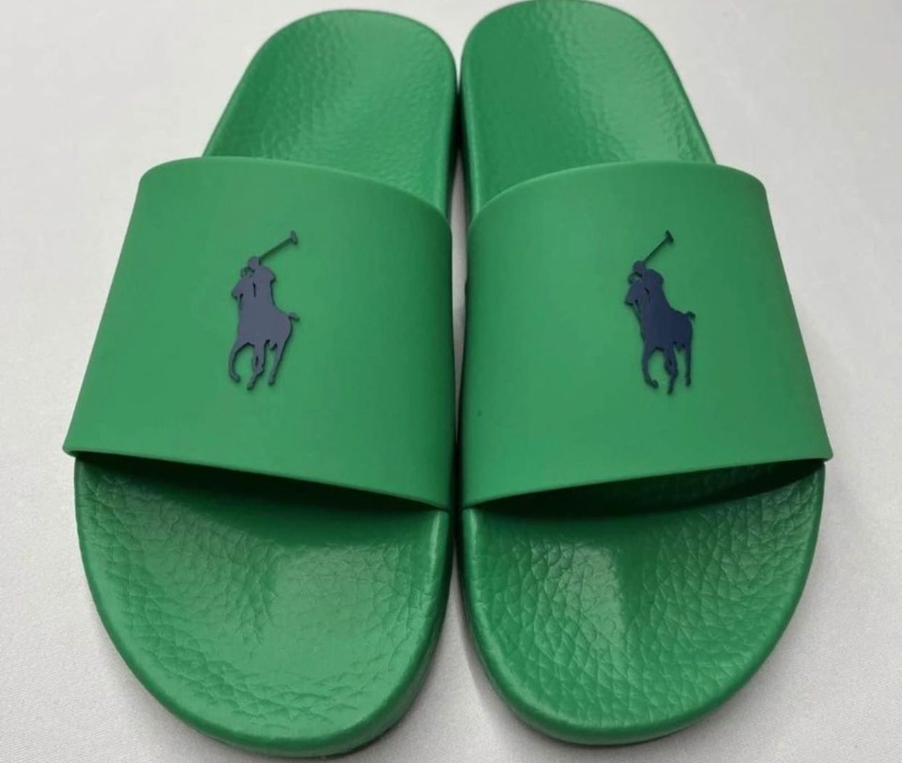 New Polo Ralph Lauren Slides, Polo Big Pony Logo Green & Blue Pony Mens Size 12 Polo Ralph Lauren Green FLORAL SCENIC PRINT BIG PONY Slide  main image 4