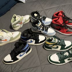 Size 9 Men $75, $85, $95 $100.00.. New Condition!!..Very good Condition!! Jordans & Nikes 