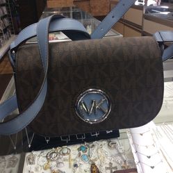 Michael Kors Blue/Brown Purse