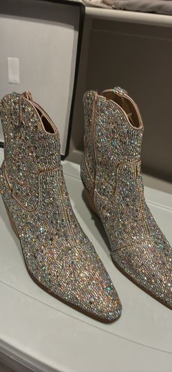 Rhinestone Cowboy Ankle Boots