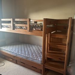 Twin Bunk Beds With Stairs and Storage 
