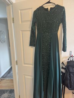 Beautiful long party dress green green color