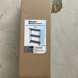 3-tier slim rolling cart grey