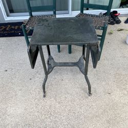 Vintage 1950's Olive Toledo Guild Products Drop Leaf Metal Typewriter Table