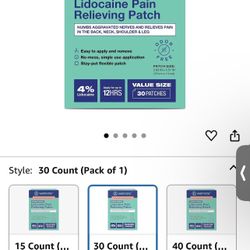 Lidocaine Pain Patches Box Of 30
