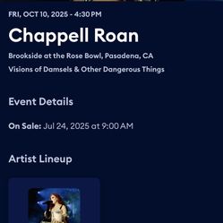  x 2 GA tickets To Chappell roan At The Bowl