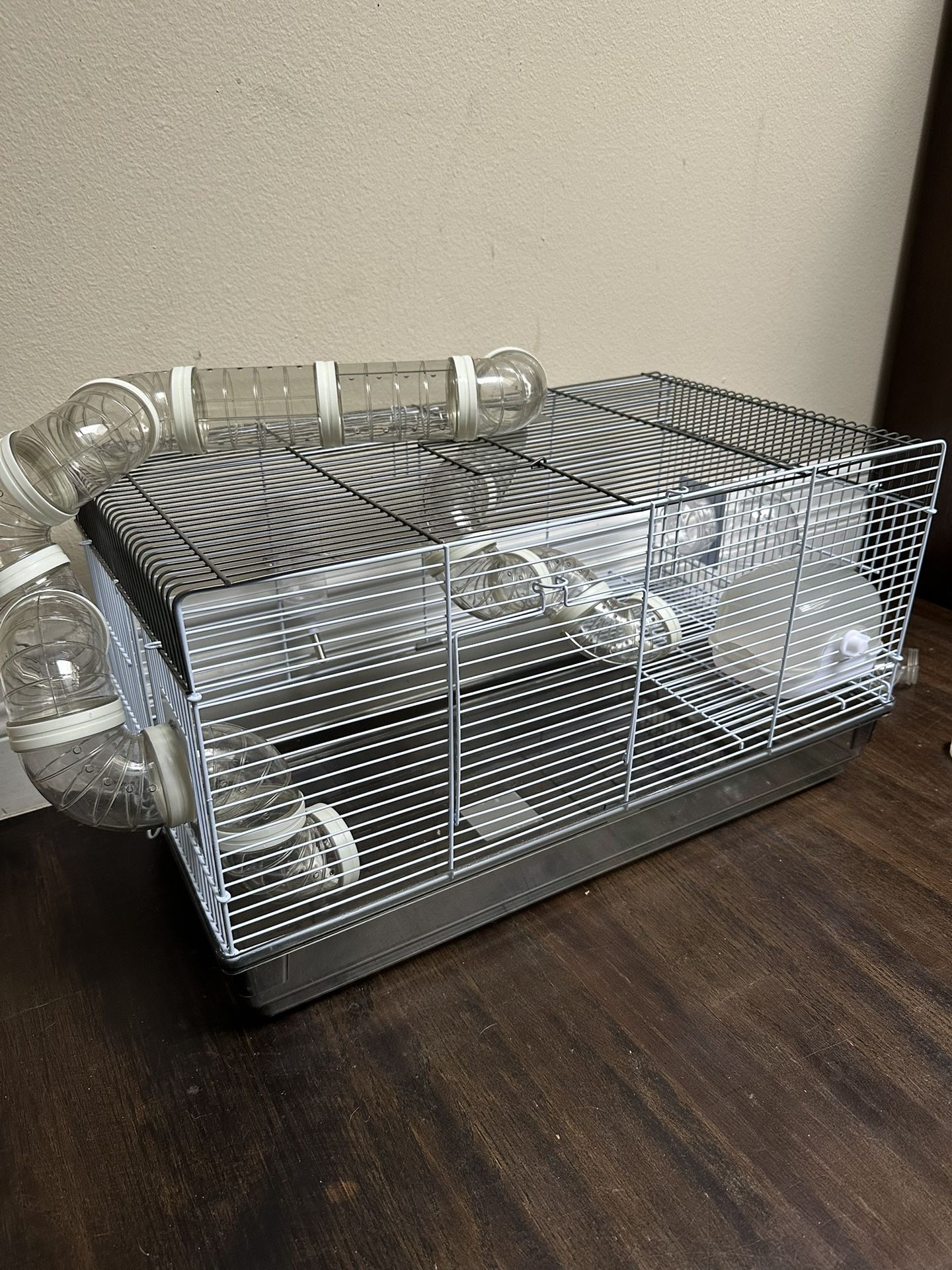 PawHut 23" Hamster/Rat/Gerbil Cage w/ Tubes Tunnels