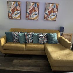 L Sectional With Wall Decoration