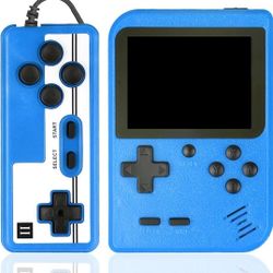 NEW! Portable Handheld Game Console Retro Video Game w/500 Classic Games,  3.0" Screen, Rechargeable Battery (Blue)