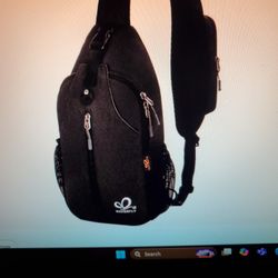 Waterfly Crossbody Sling Backpack Chest Bag For Travel Hiking Black