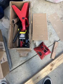 DNA MOTORING TOOLS-00280 Low Profile Hydraulic Trolley Service/Floor Jack Combo with 2 Ratchet Jack Stands, 2 Ton (4000 lbs) Capacity