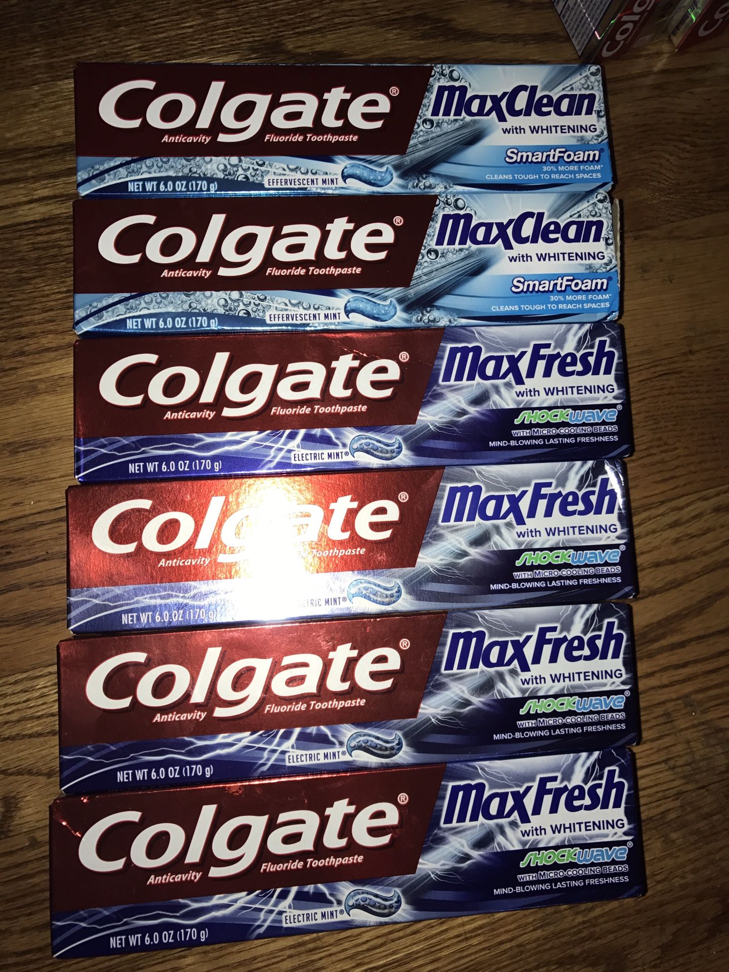 6 Colgate max fresh 6oz toothpaste