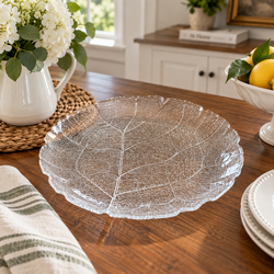 Vintage Arcoroc Glass Leaf Serving Platter – 13”