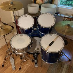 Remo Drum Set, Royce Snare Drum, Cymbals
